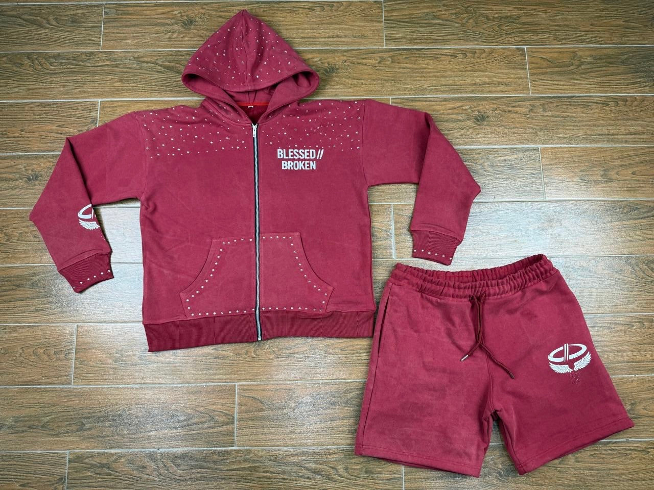 Red shorts set